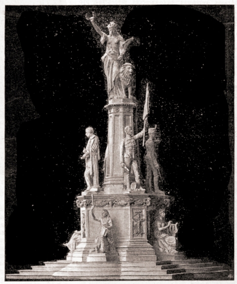 „България поднася венци на народните поборници за свободата на отечеството”. Проект за паметник от Н.Василев, 1892