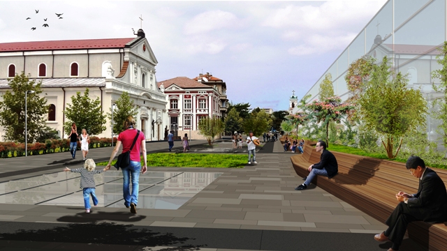 Идея за визия на площада над бъдещия музей край Католическата катедрала 