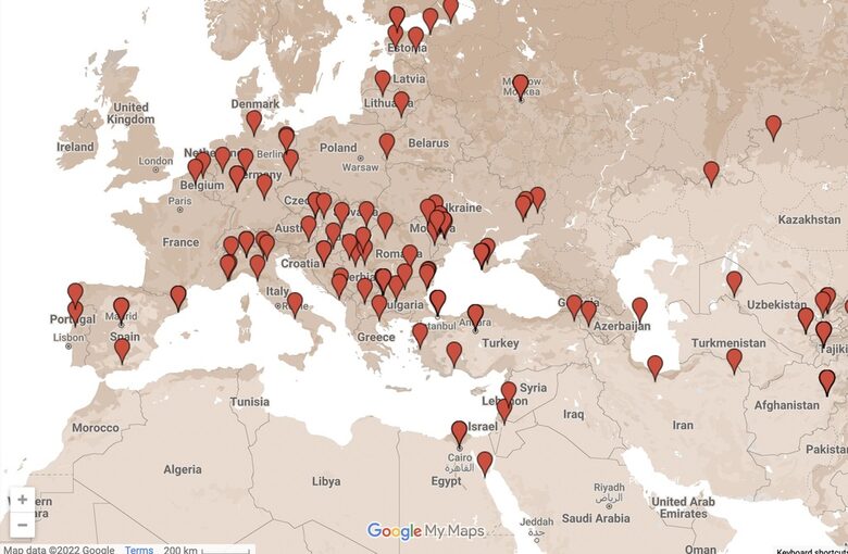 Карта на партньорите на Руски мир в България